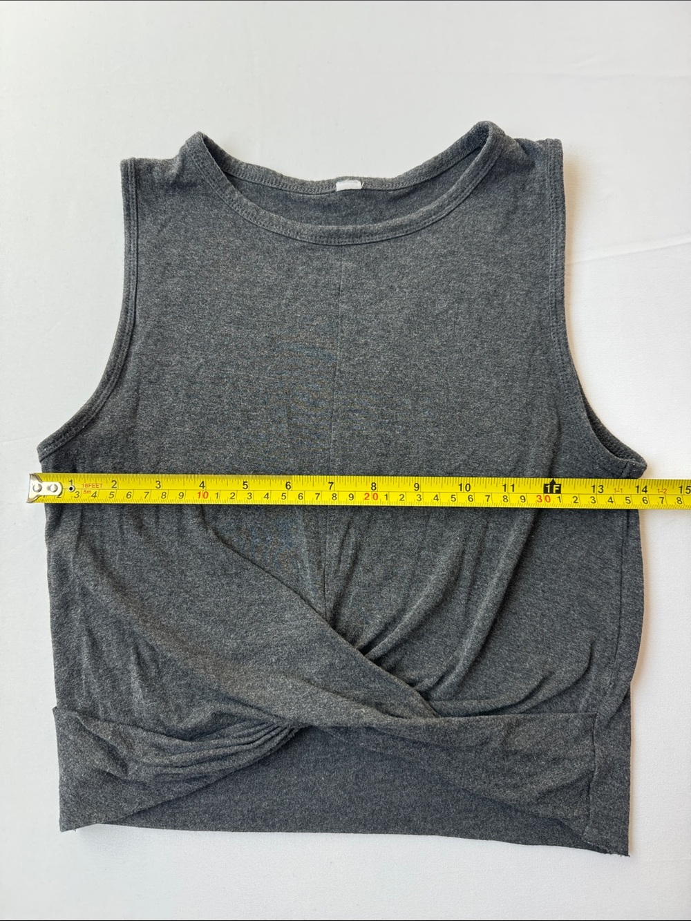 Alo Yoga Cover Tank Twist Front Crop Top Heathered Dark Gray XS - Picture 5 of 9